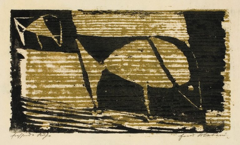 Auf diesem Bild ist das folgende Kunstwerk zu sehen: Ewald Mataré. „Weide“ („Fressende Kühe“). 1929.