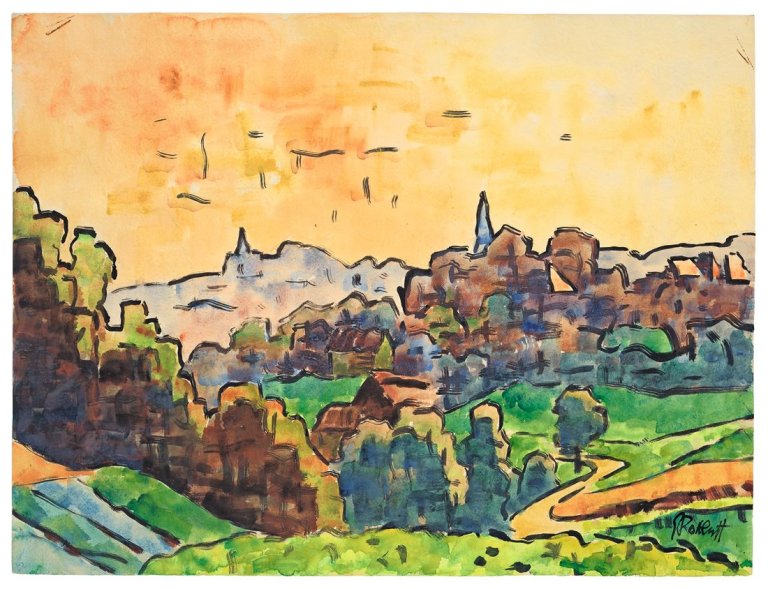 Auf diesem Bild ist das folgende Kunstwerk zu sehen: Karl Schmidt-Rottluff. Blick nach Rabenstein. Um 1943/46.