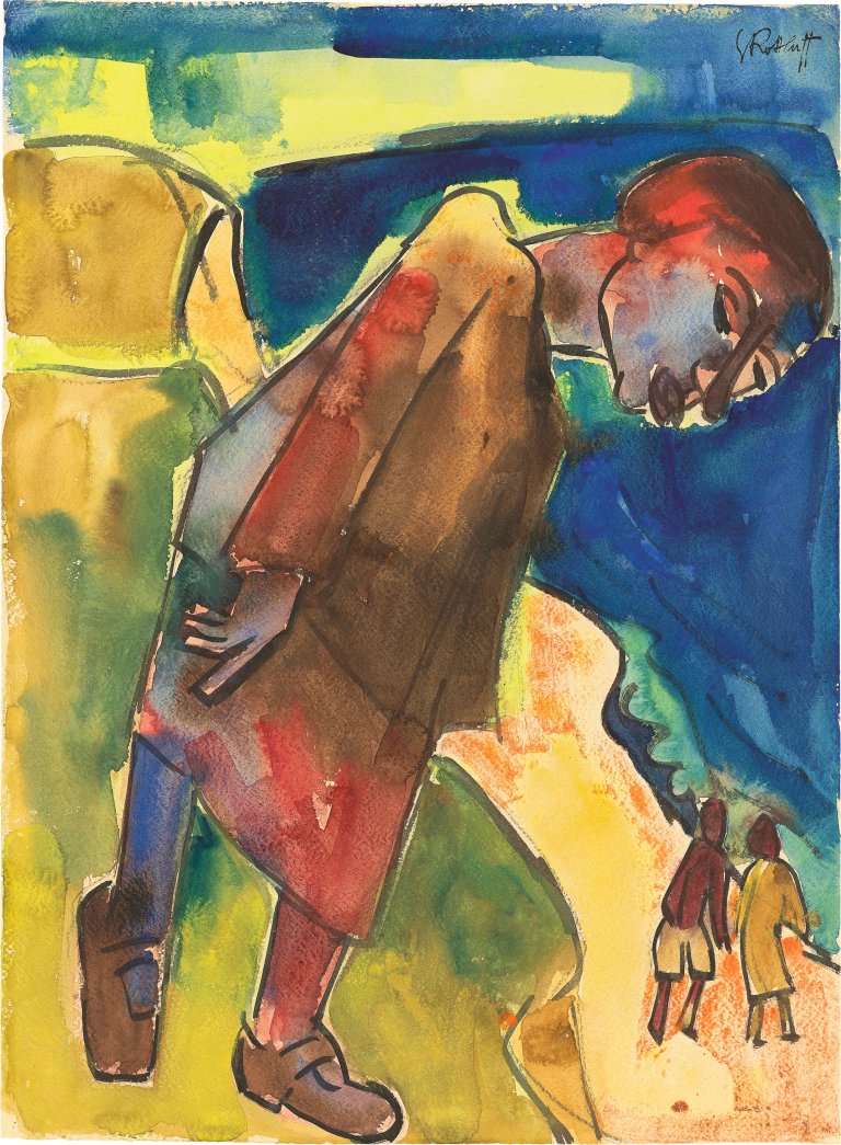 Auf diesem Bild ist das folgende Kunstwerk zu sehen: Karl Schmidt-Rottluff. „Blick in die Tiefe“. Um 1925.