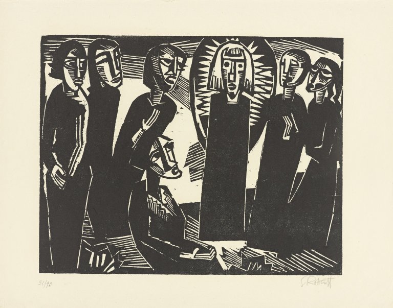 Auf diesem Bild ist das folgende Kunstwerk zu sehen: Karl Schmidt-Rottluff. „Christus unter den Frauen“. 1919/1974.