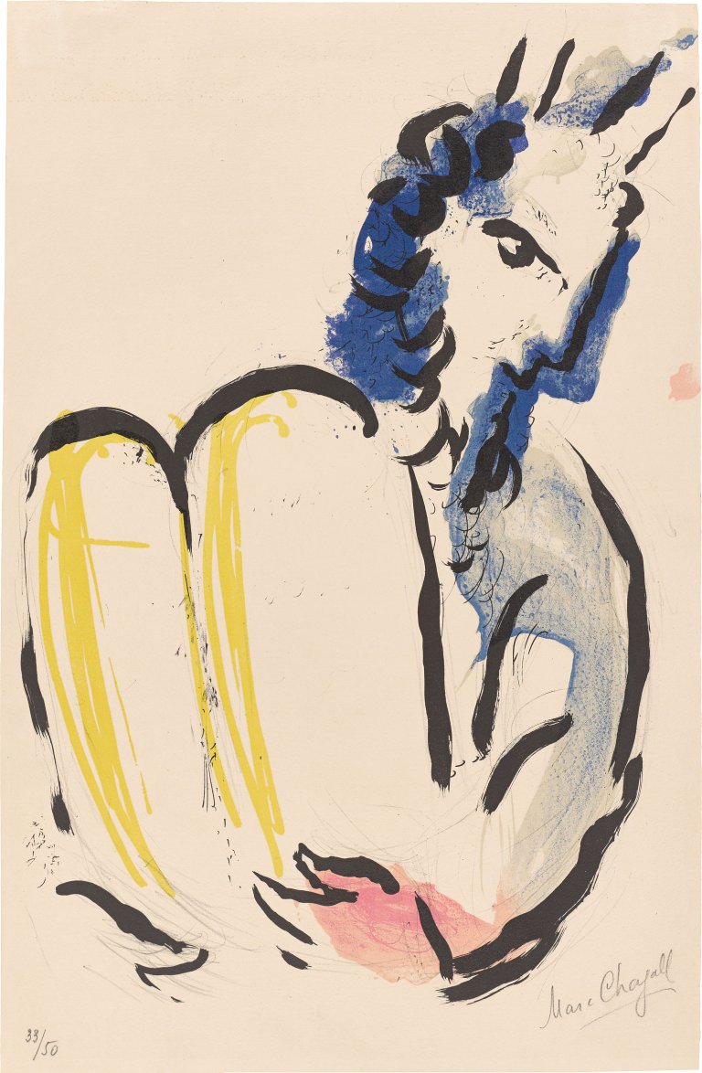 Auf diesem Bild ist das folgende Kunstwerk zu sehen: Marc Chagall. „Moses“. 1956.