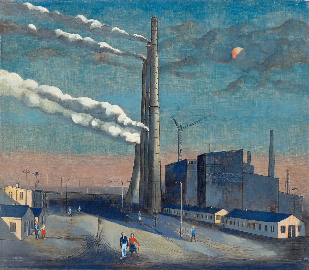 Auf diesem Bild ist das folgende Kunstwerk zu sehen: Karl Hermann Roehricht. „Abend am Erdölverarbeitungswerk Schwedt“. 1970/71.