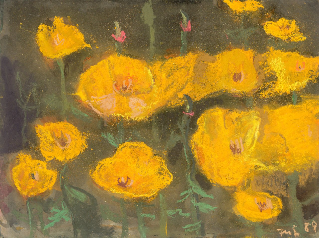 This picture shows the following artwork: Klaus Fußmann. Gelber Mohn. 1989.