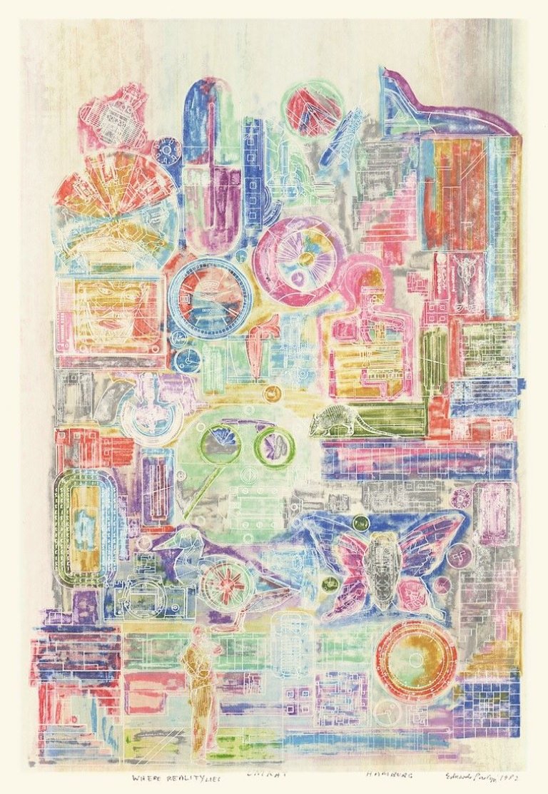 Auf diesem Bild ist das folgende Kunstwerk zu sehen: Eduardo Paolozzi. „Where Reality lies“. 1982.