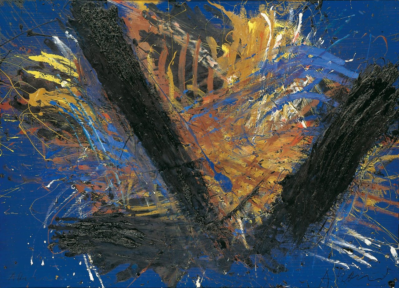 Auf diesem Bild ist das folgende Kunstwerk zu sehen: Arnulf Rainer. Sterne über Afrika (Stars over Africa). 1982.