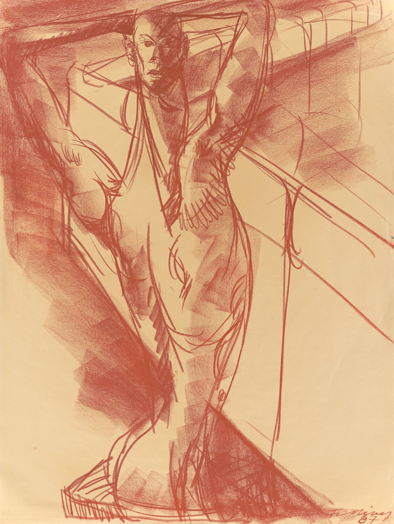 This picture shows the following artwork: Rainer Fetting. Drehung (pre-study for large sculpture). 1987.