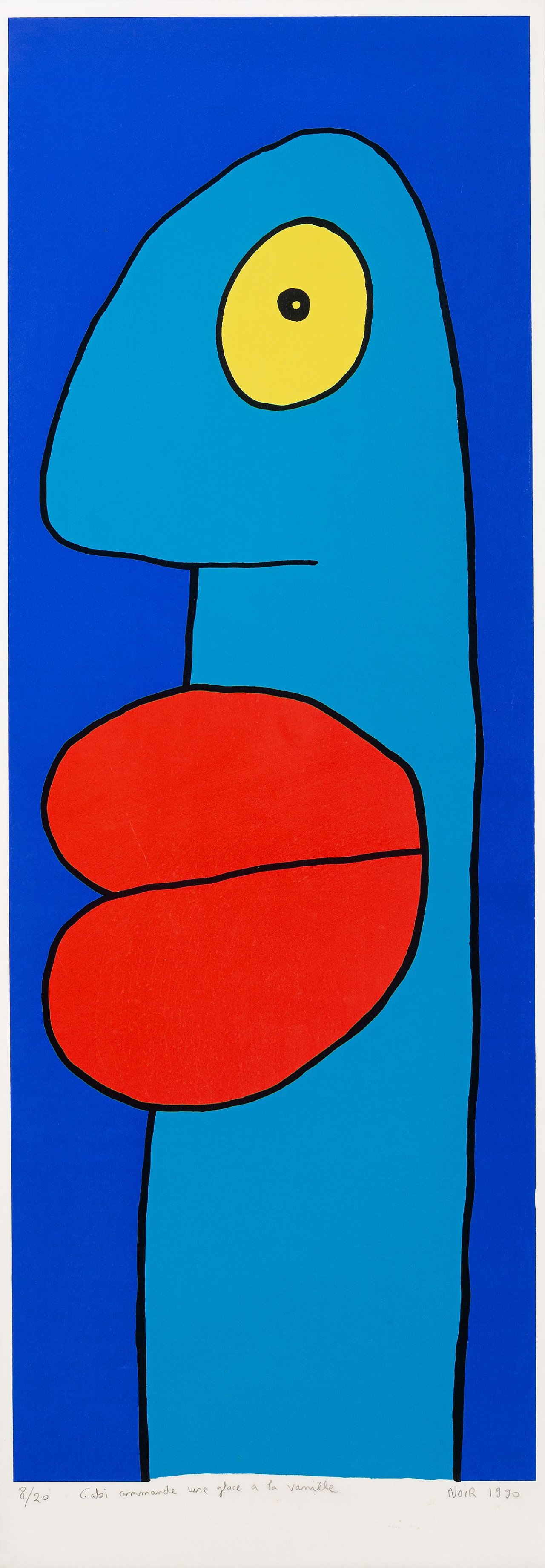 Auf diesem Bild ist das folgende Kunstwerk zu sehen: Thierry Noir. „Yasha a oblié son panier“ / „Gabi commande une glace á la vanille“. 1990.