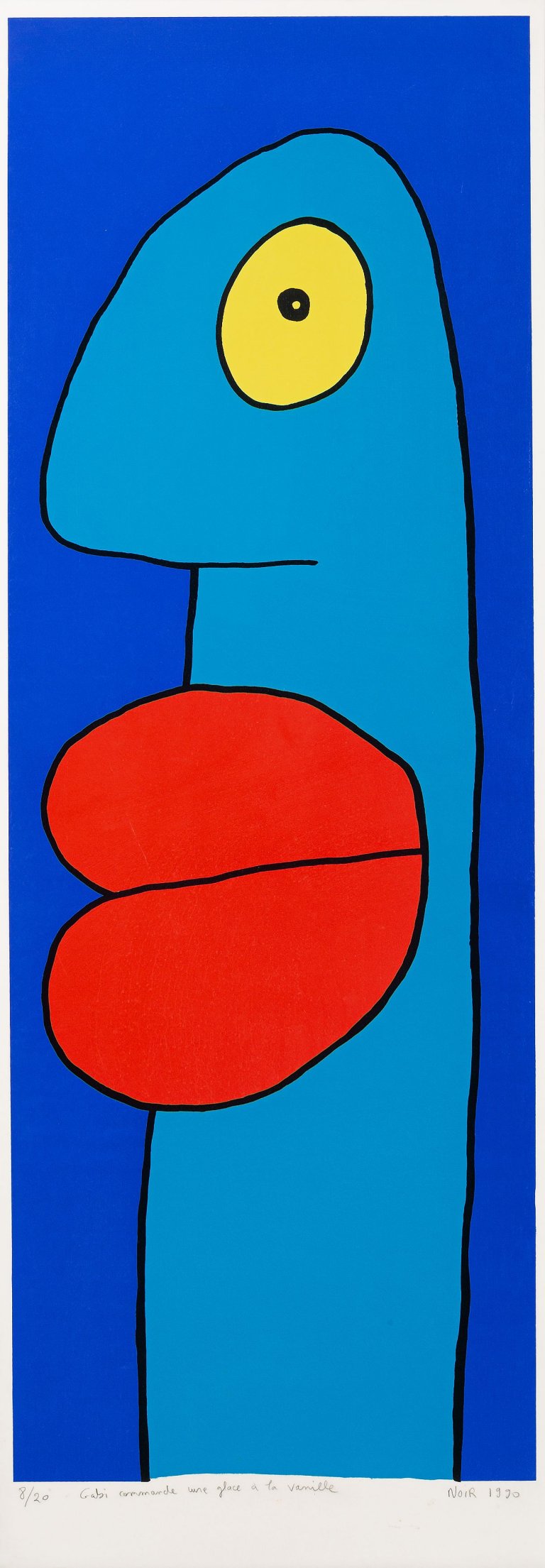 Auf diesem Bild ist das folgende Kunstwerk zu sehen: Thierry Noir. „Yasha a oblié son panier“ / „Gabi commande une glace á la vanille“. 1990.