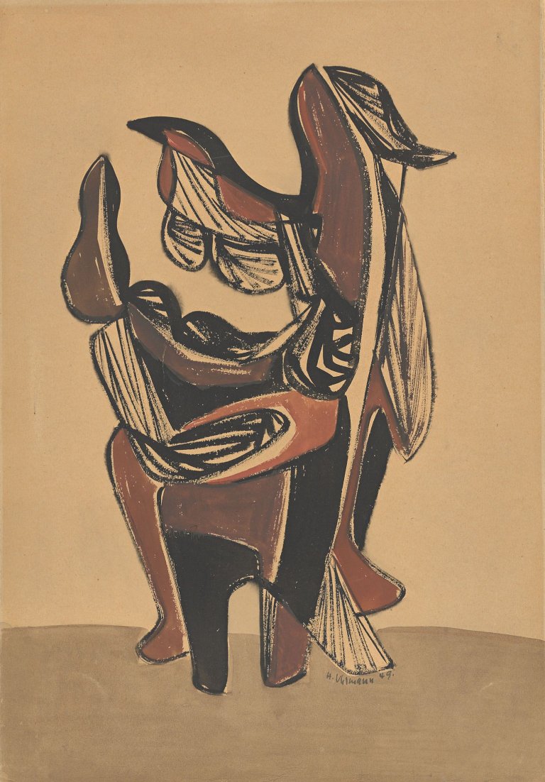 Auf diesem Bild ist das folgende Kunstwerk zu sehen: Hans Uhlmann. Verwandlung. 1949.