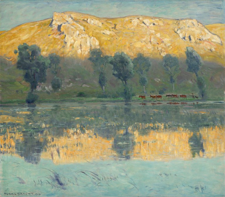 Auf diesem Bild ist das folgende Kunstwerk zu sehen: Eugen Bracht. „Letzte Sonne“. 1917.