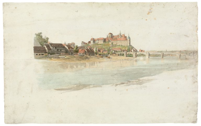 This picture shows the following artwork: Caspar David Friedrich. “Blick auf Meißen“. Circa 1824.