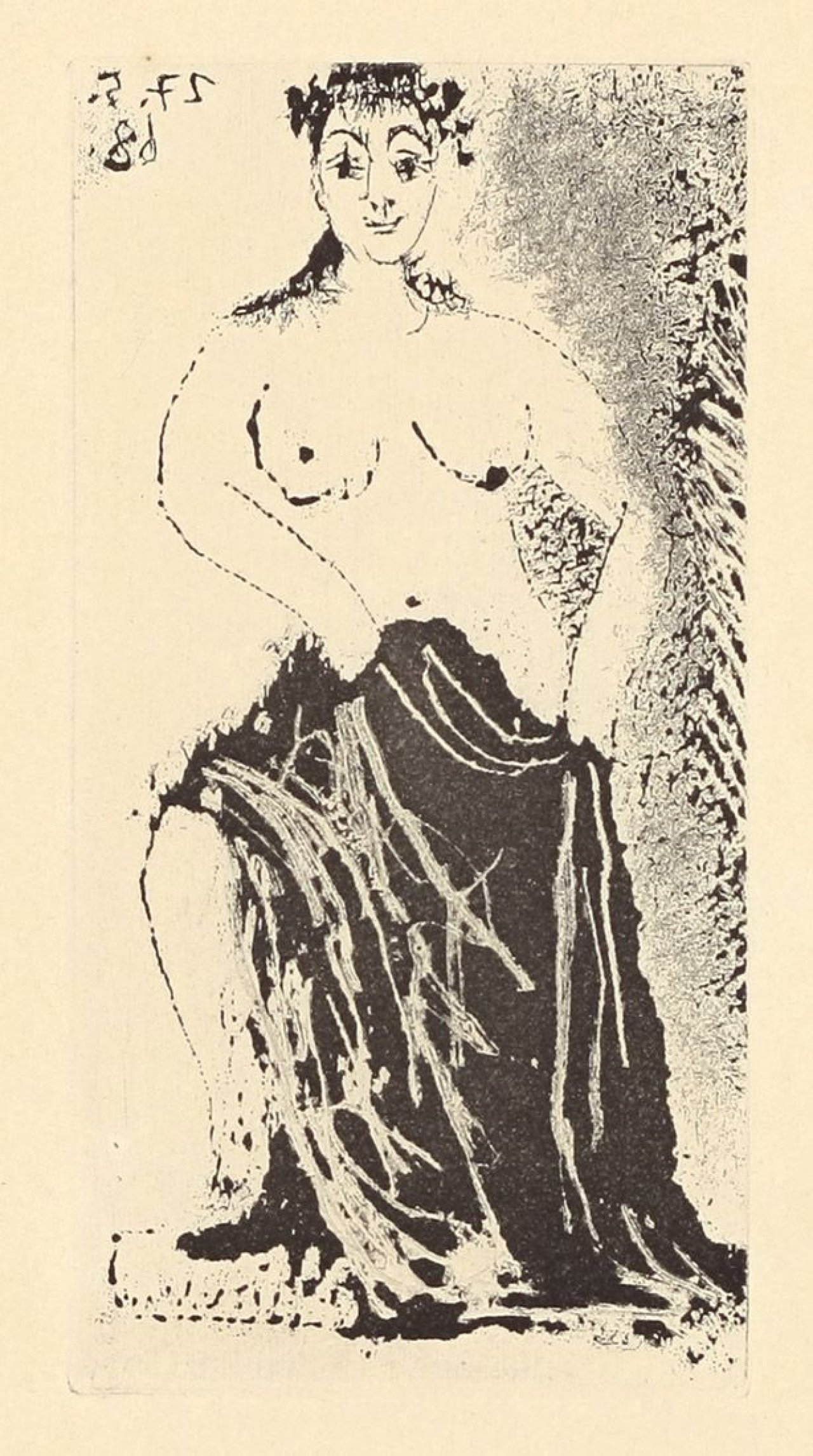 This picture shows the following artwork: Pablo Picasso. „Une maja posant sur un piédestal“. 1968.
