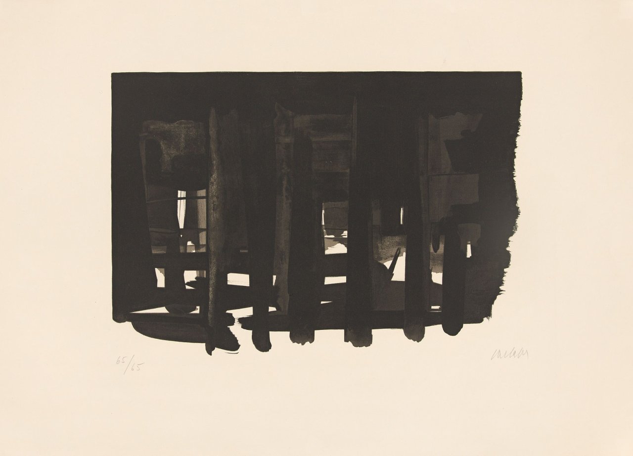 This picture shows the following artwork: Pierre Soulages. „Lithographie n° 16“. 1964.