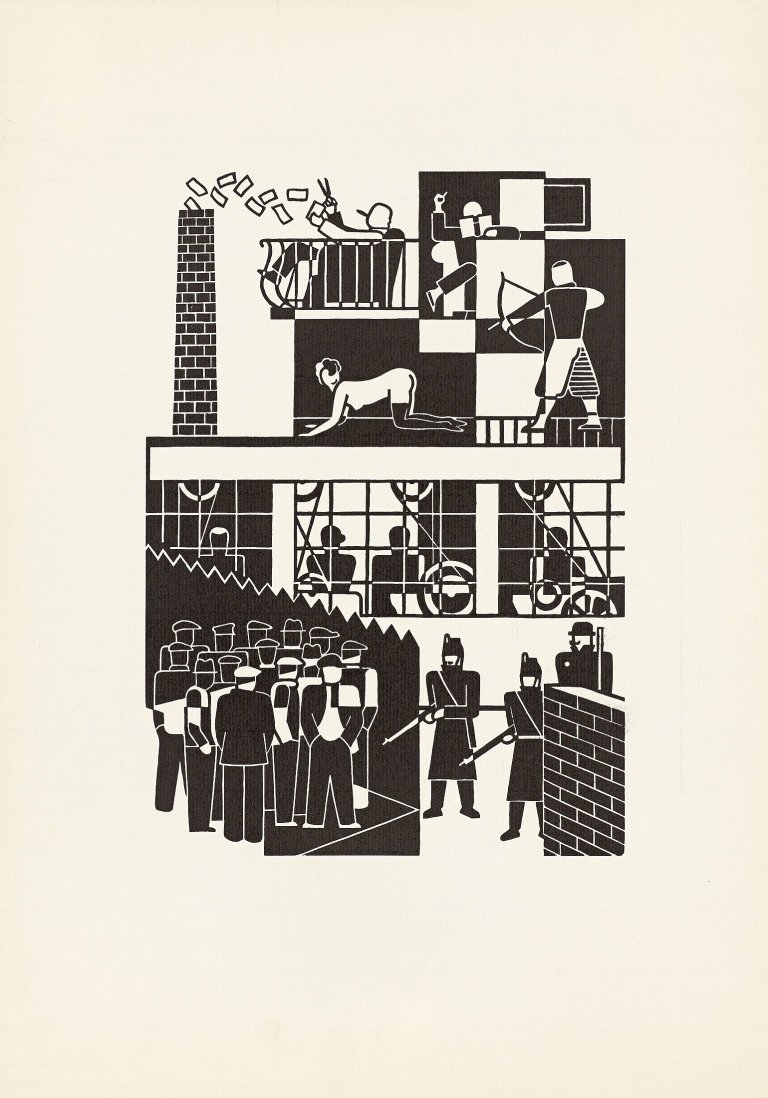 Auf diesem Bild ist das folgende Kunstwerk zu sehen: Gerd Arntz. „Arbeitslose“. 1931/1974.