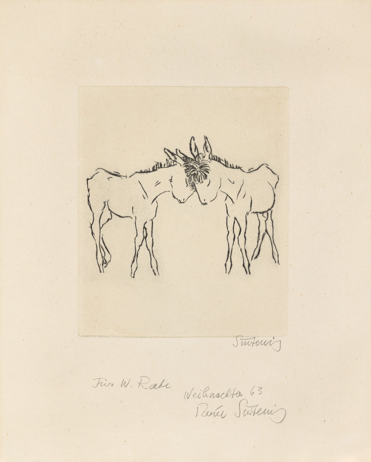 Auf diesem Bild ist das folgende Kunstwerk zu sehen: Renée Sintenis. Zwei junge Esel. 1963.