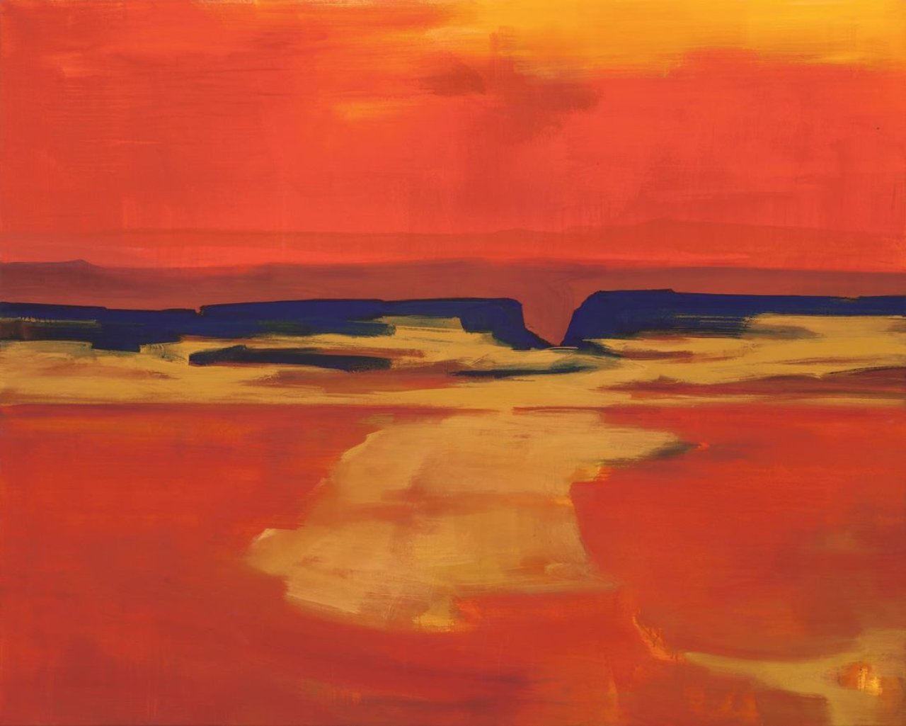 Auf diesem Bild ist das folgende Kunstwerk zu sehen: Bernd Zimmer. „Namib. Taleinschnitt“. 1999.