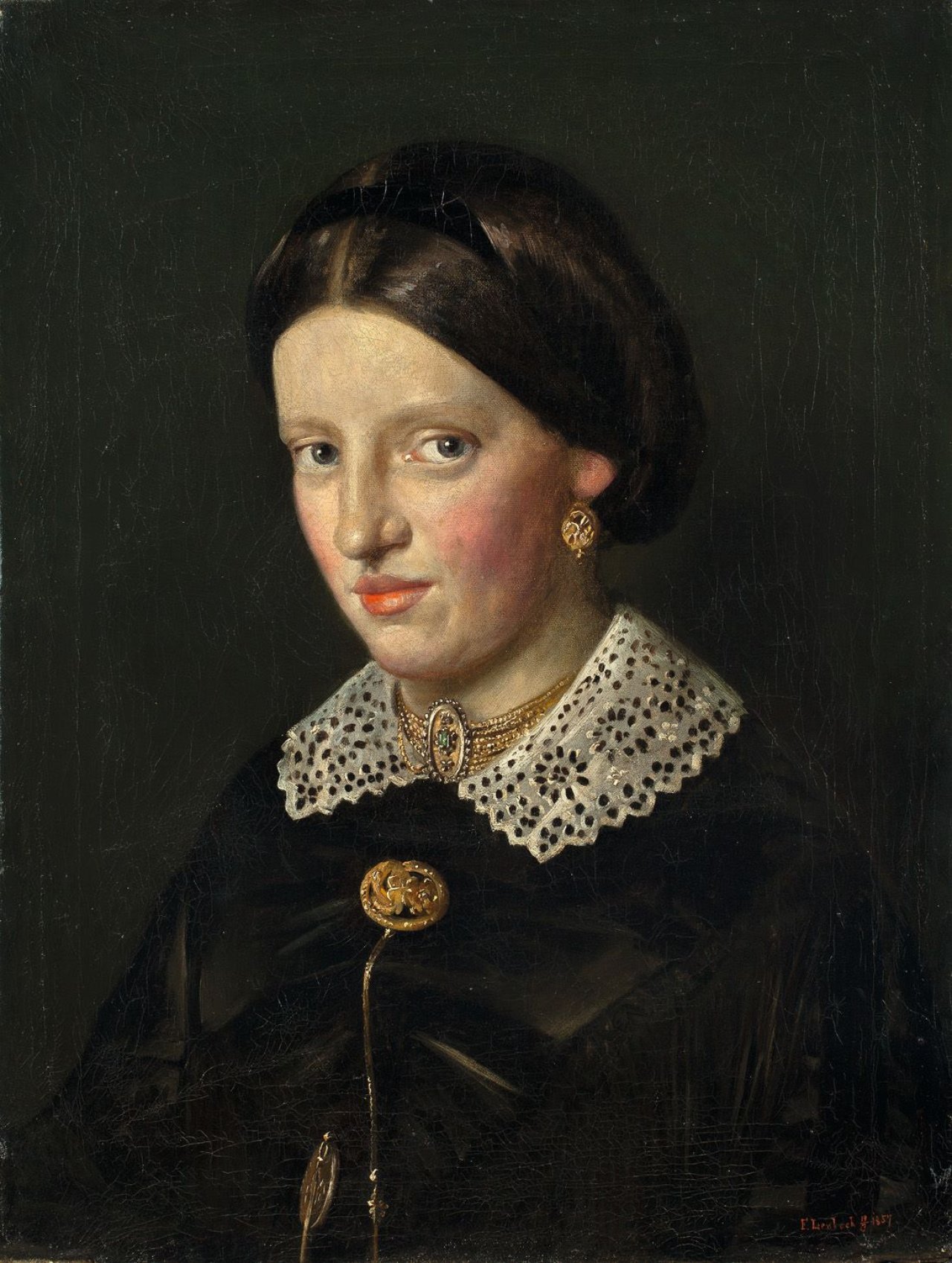 Auf diesem Bild ist das folgende Kunstwerk zu sehen: Franz von Lenbach. Bildnis Marie Lenbach. 1857.