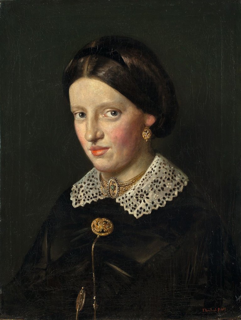 Auf diesem Bild ist das folgende Kunstwerk zu sehen: Franz von Lenbach. Bildnis Marie Lenbach. 1857.