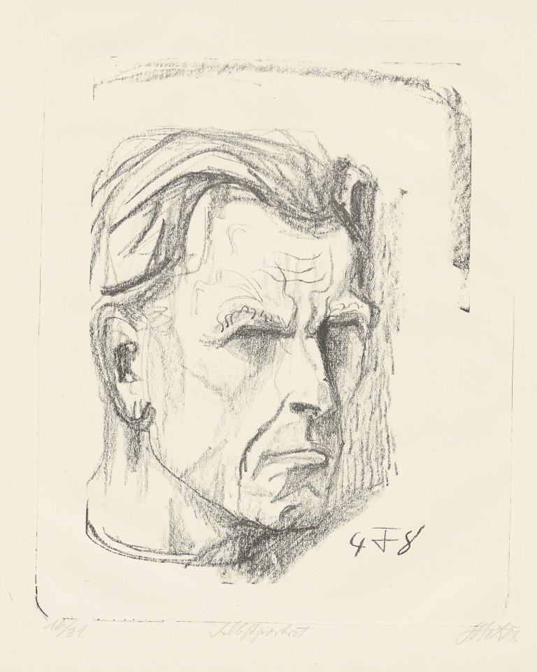 Auf diesem Bild ist das folgende Kunstwerk zu sehen: Otto Dix. Selbstbildnis VII. 1948.