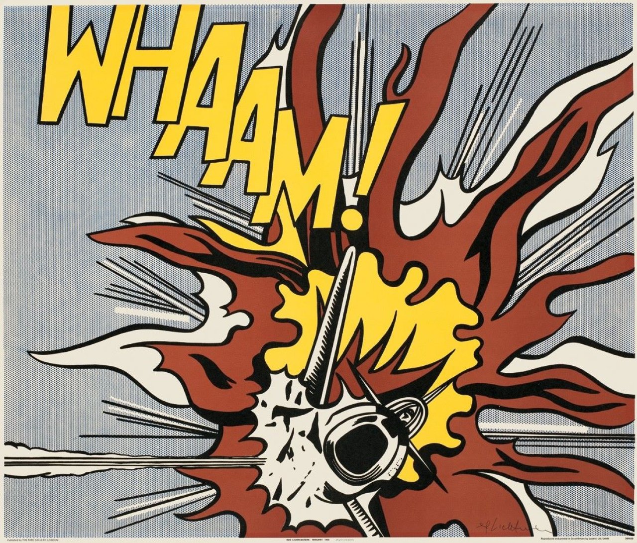 This picture shows the following artwork: Roy Lichtenstein. „WHAAM! Poster“. 1967.