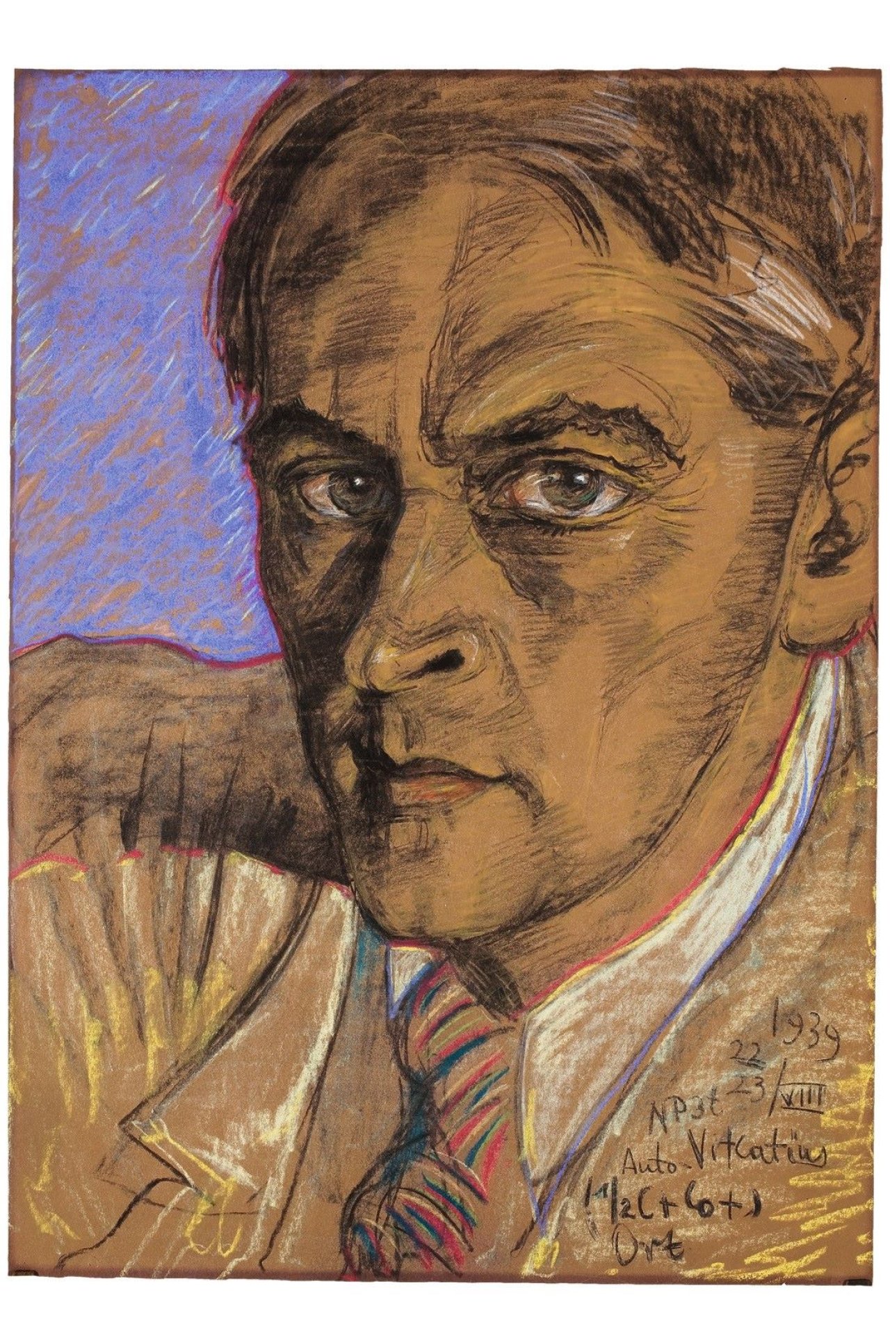 This picture shows the following artwork: Stanislaw Ignacy Witkiewicz. „Auto-Vitcatius“ (Selbstbildnis). 1939.