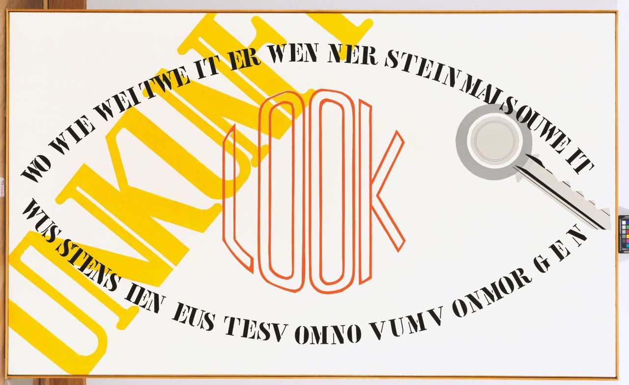 Auf diesem Bild ist das folgende Kunstwerk zu sehen: Ferdinand Kriwet. „POEM-PRINT“. 1972.