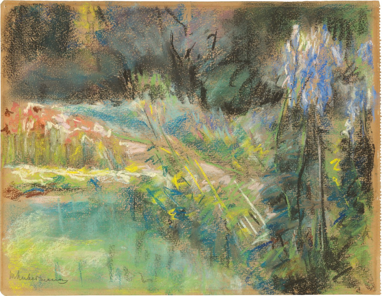 This picture shows the following artwork: Max Liebermann. ”Der Nutzgarten in Wannsee nach Nordwesten”. Circa 1923.