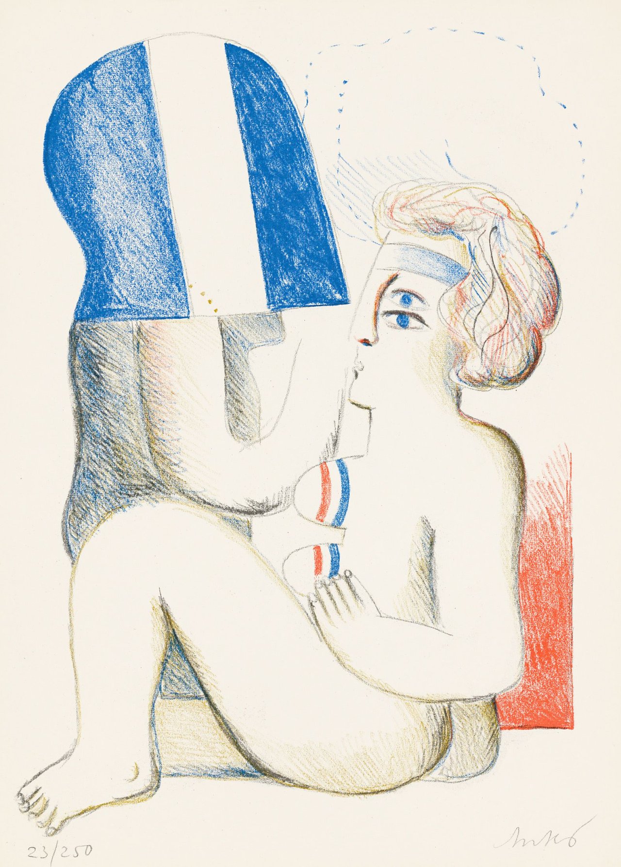 Auf diesem Bild ist das folgende Kunstwerk zu sehen: Horst Antes. Aus: „Dreiundsechzig Offsets“. 1965.