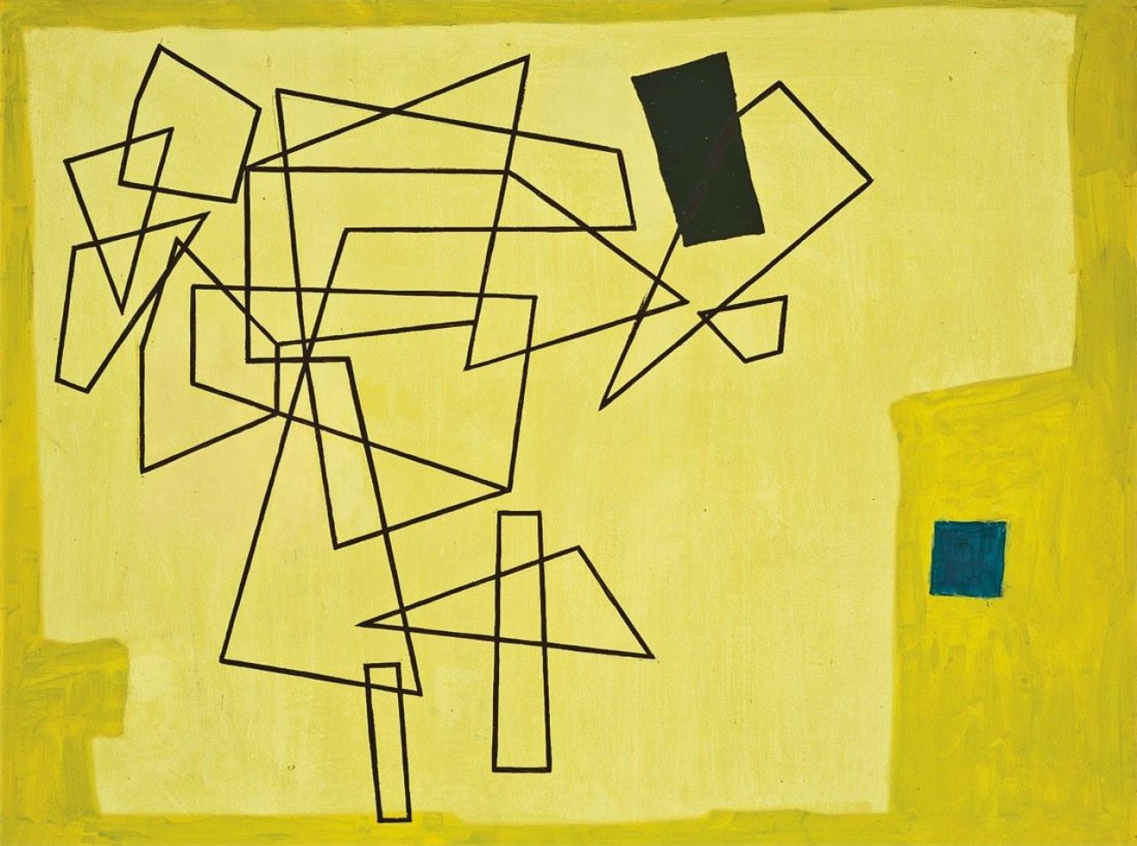 Auf diesem Bild ist das folgende Kunstwerk zu sehen: Günter Fruhtrunk. Ohne Titel. 1952/54.