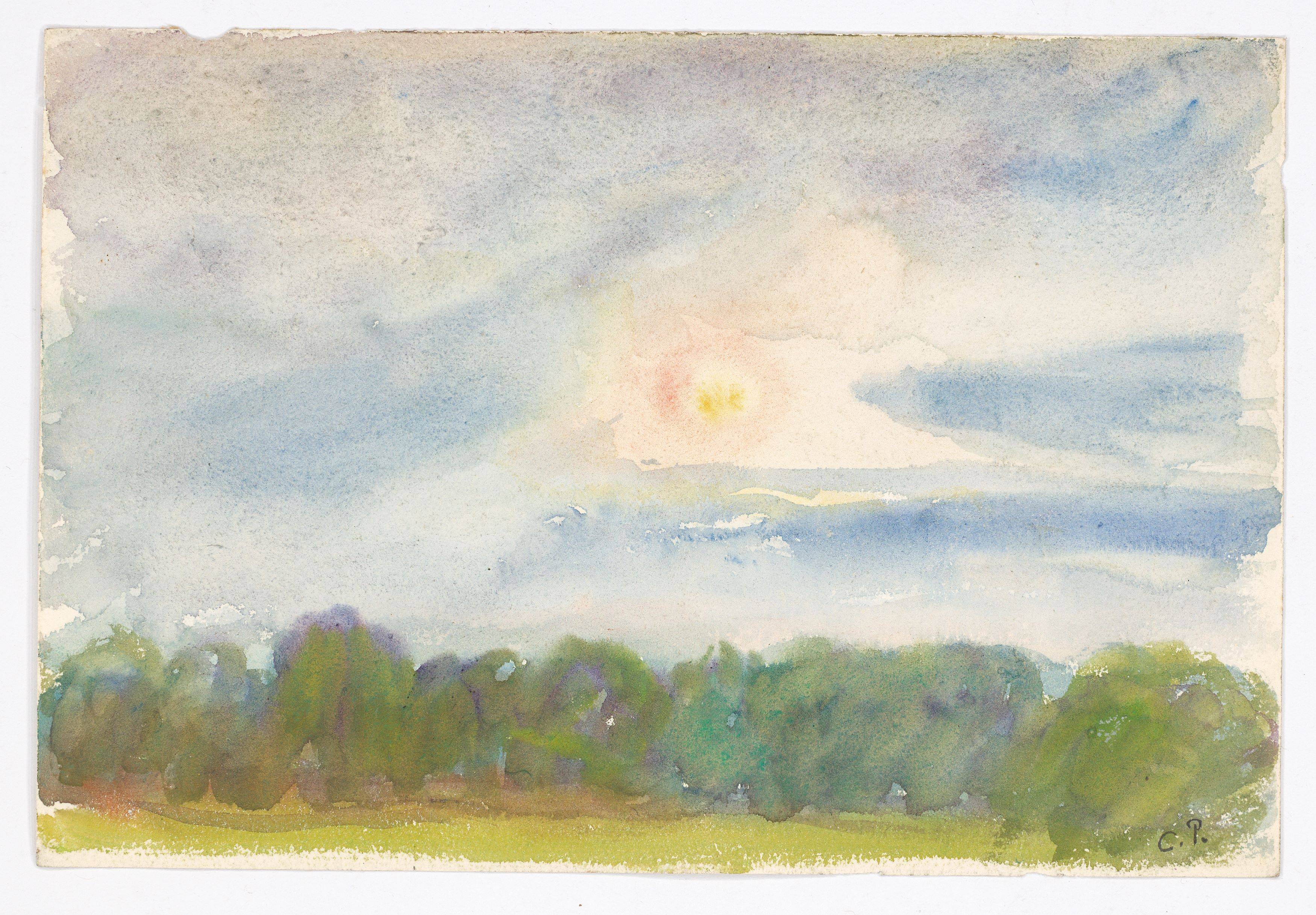This picture shows the following artwork: Camille Pissarro. ”Paysage”. Circa 1890.