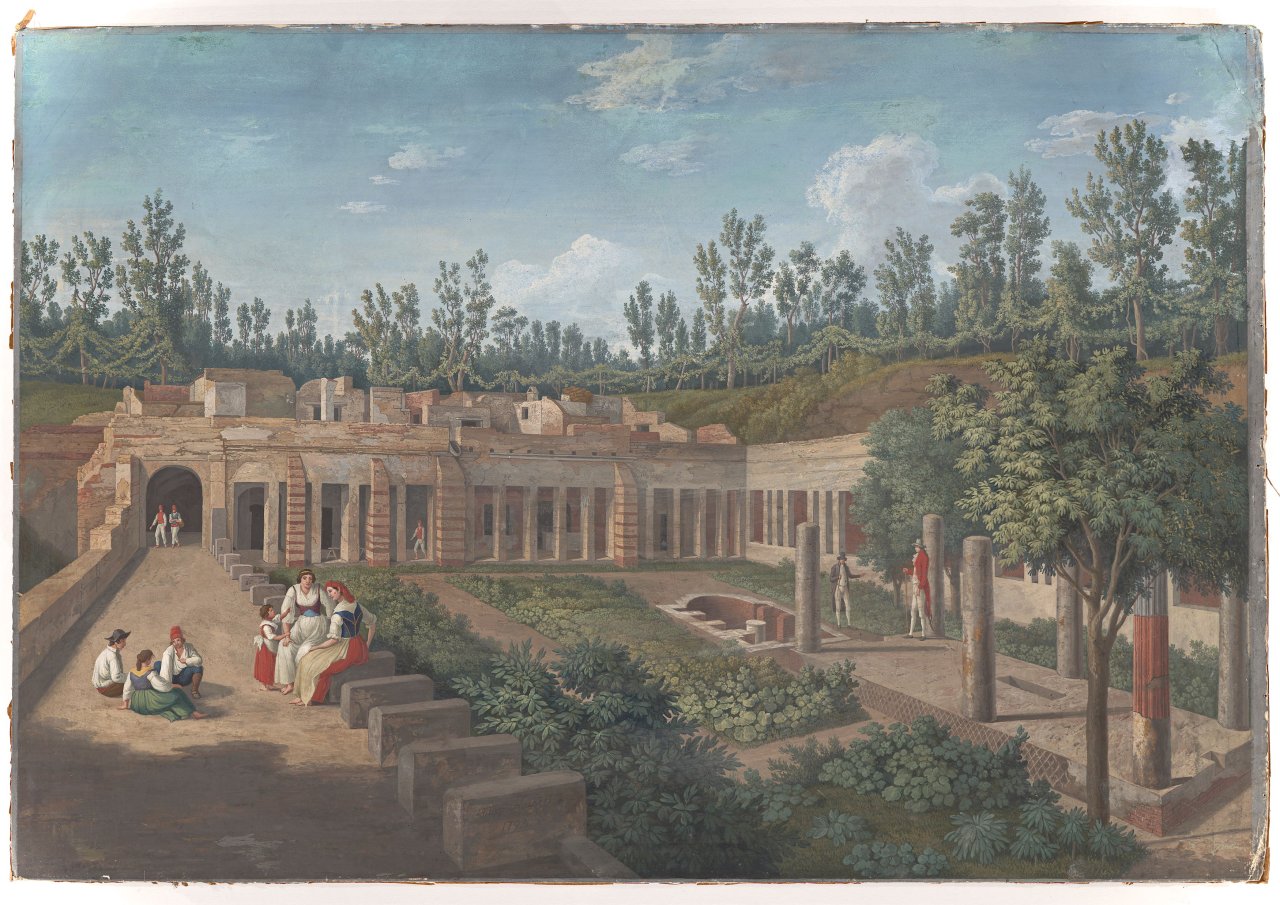 This picture shows the following artwork: Jakob Philipp Hackert. ”Die Villa des Diomedes in Pompeji”. 1793.