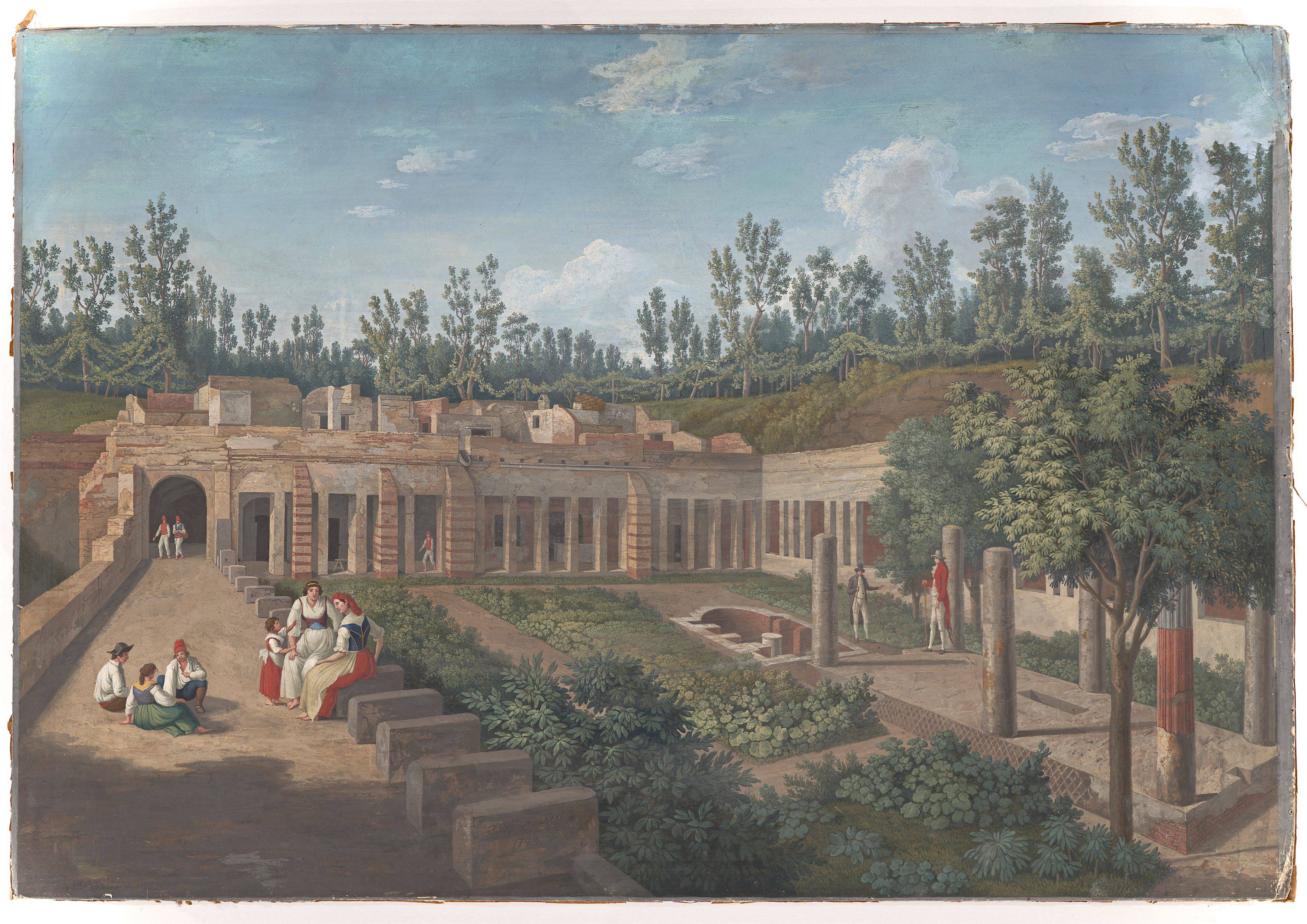 This picture shows the following artwork: Jakob Philipp Hackert. ”Die Villa des Diomedes in Pompeji”. 1793.