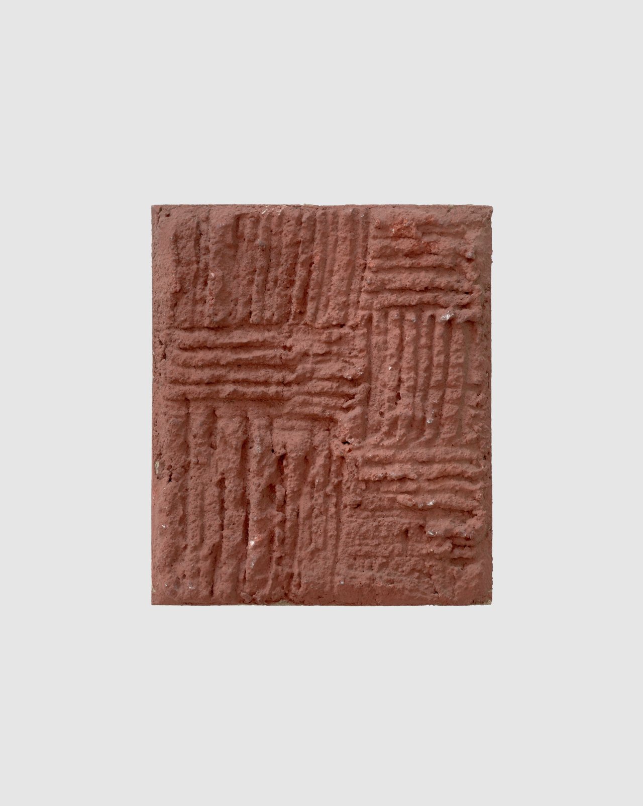 Auf diesem Bild ist das folgende Kunstwerk zu sehen: Hermann Glöckner. Rostbraune Fläche mit Parallelzügen. 1964.