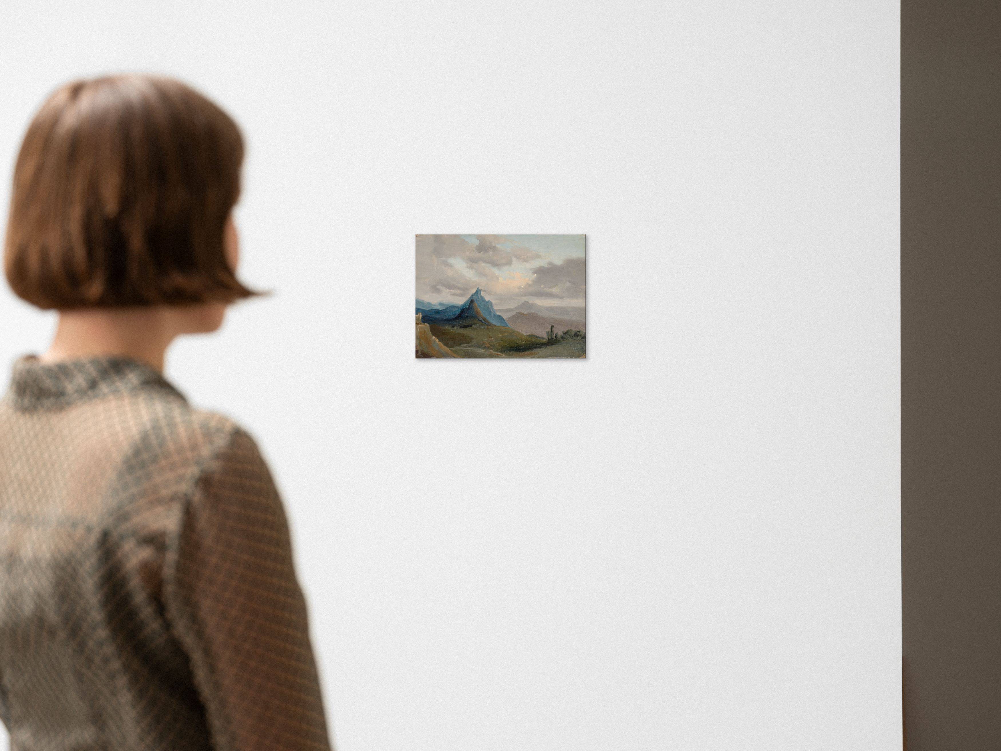 This picture shows the following artwork:  German, circa 1840. Landscape study.