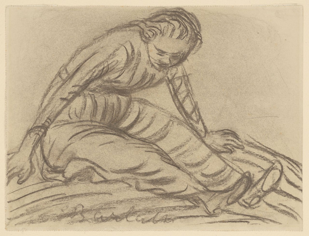 This picture shows the following artwork: Ernst Barlach. ”Sitzendes Mädchen”. 1913.