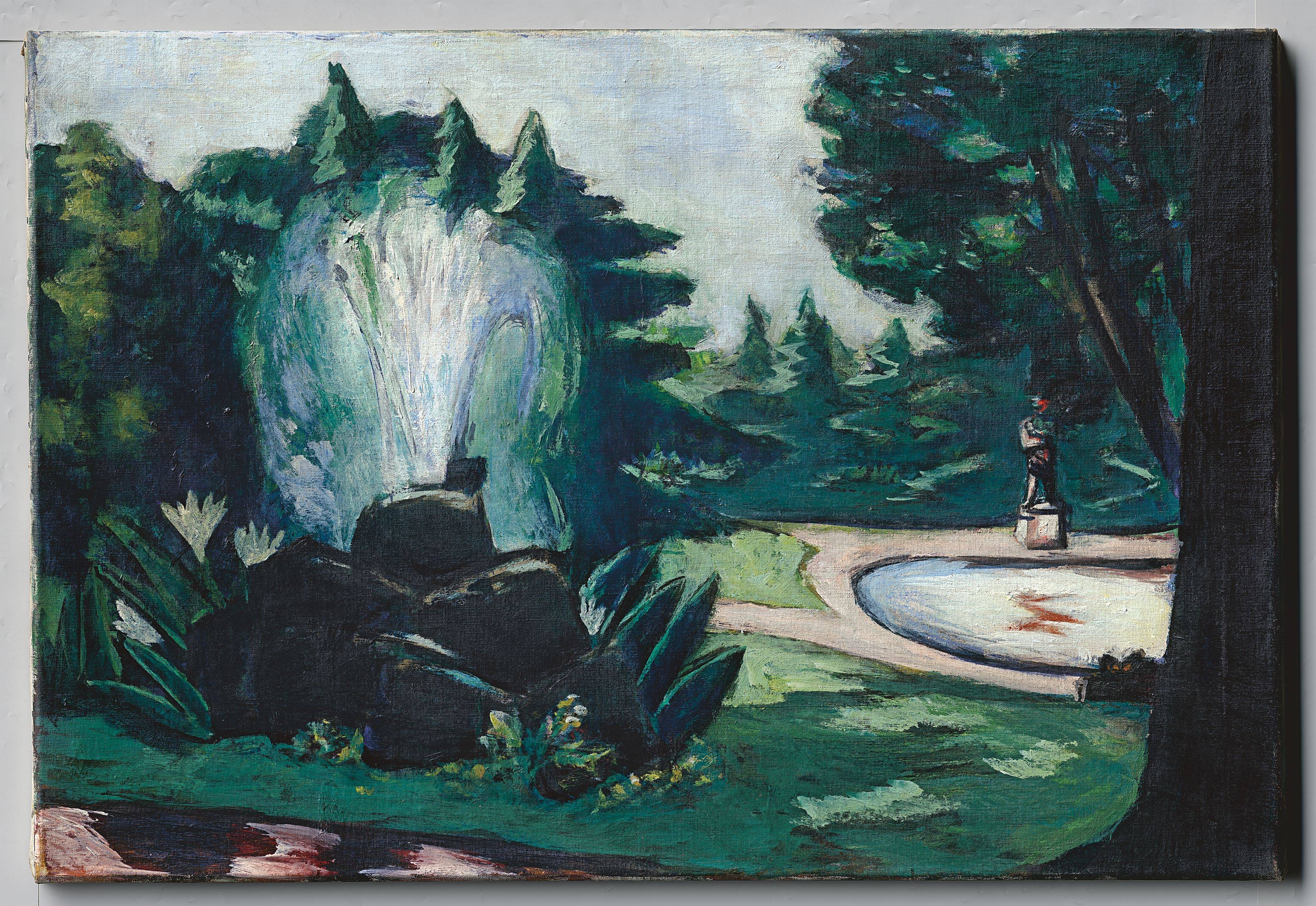 Auf diesem Bild ist das folgende Kunstwerk zu sehen: Max Beckmann. „Springbrunnen in Baden-Baden“. 1936.