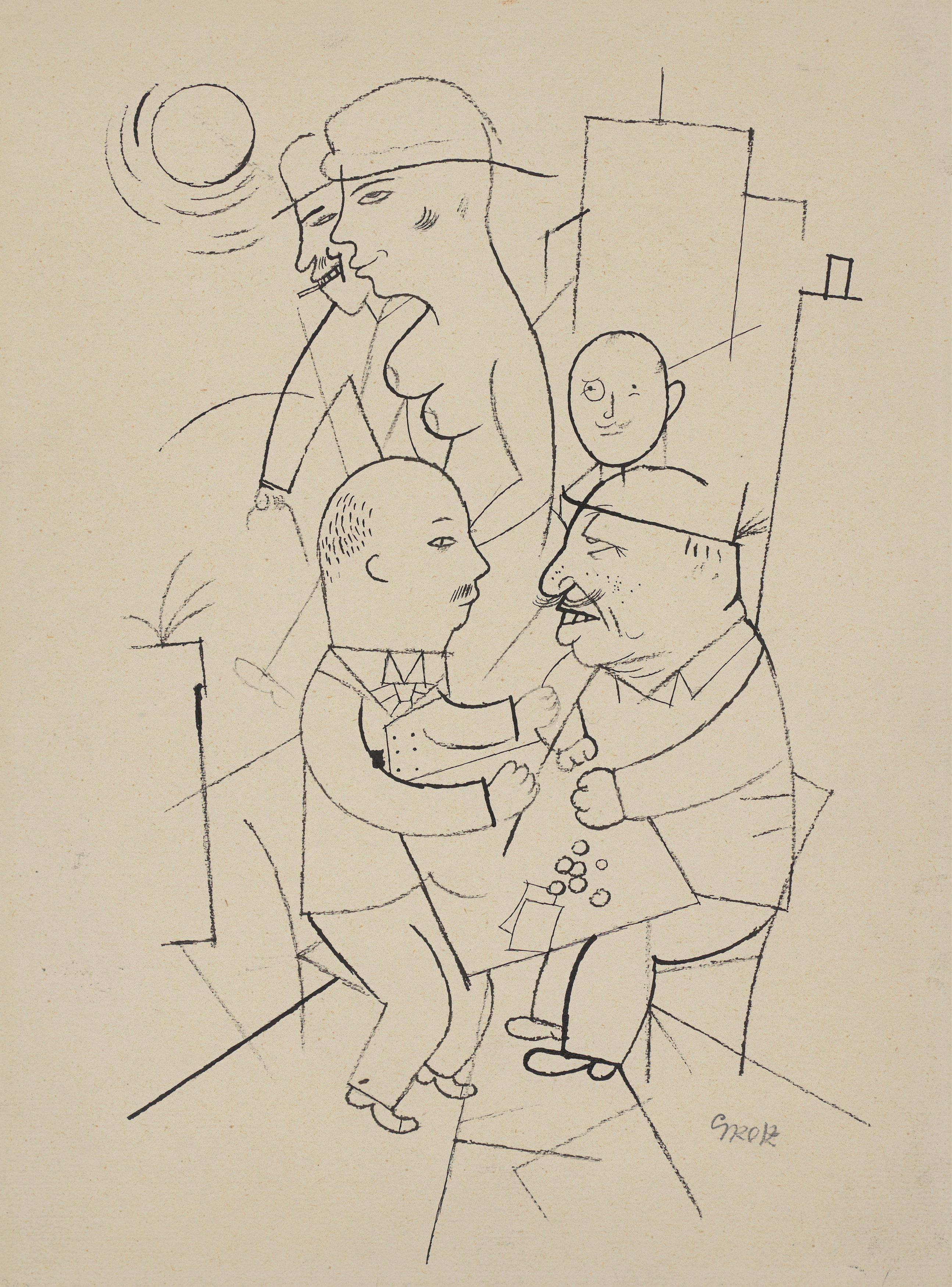 Auf diesem Bild ist das folgende Kunstwerk zu sehen: George Grosz. „Geschäfte“. 1919.