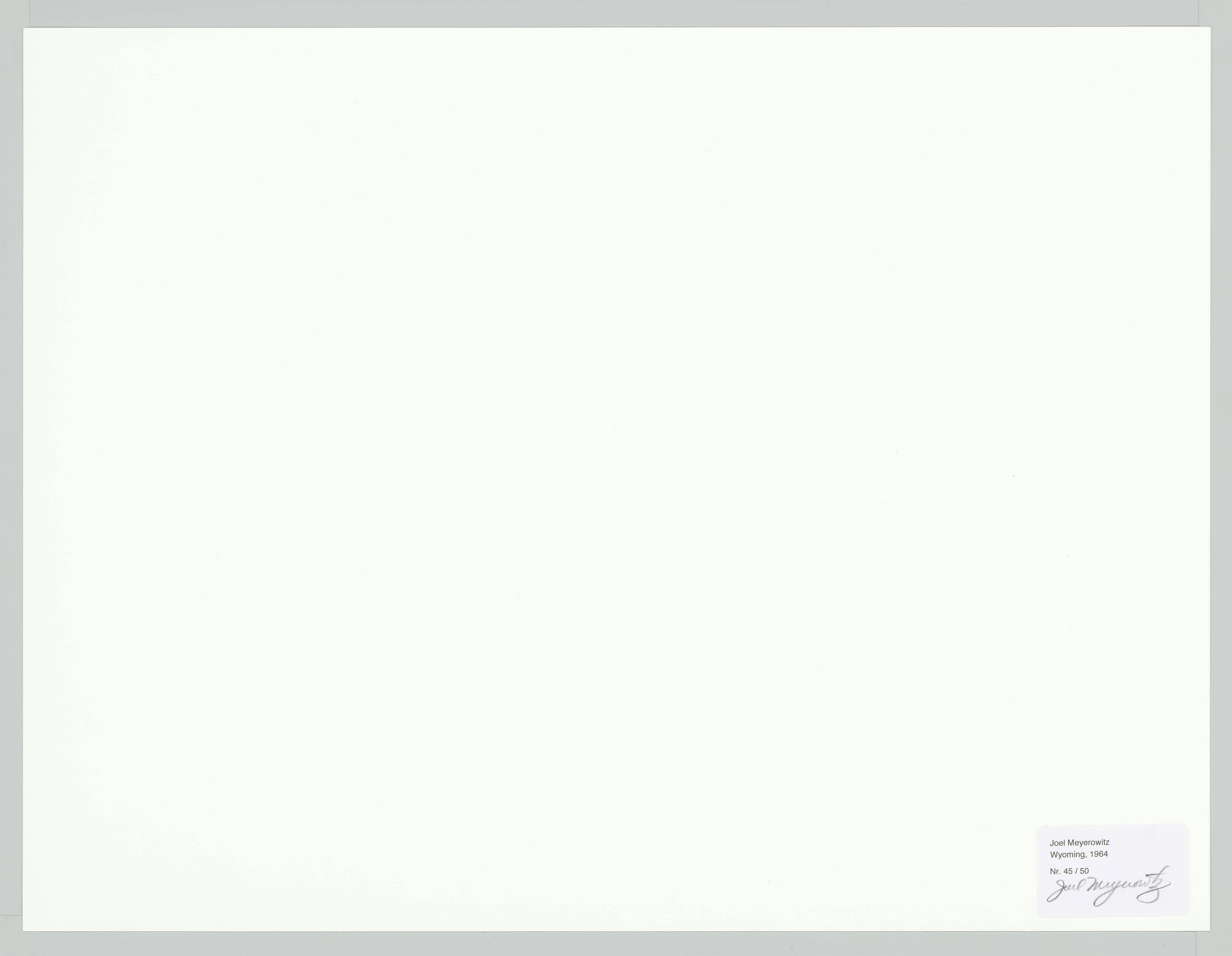 Auf diesem Bild ist das folgende Kunstwerk zu sehen: Joel Meyerowitz. Wyoming. 1964.