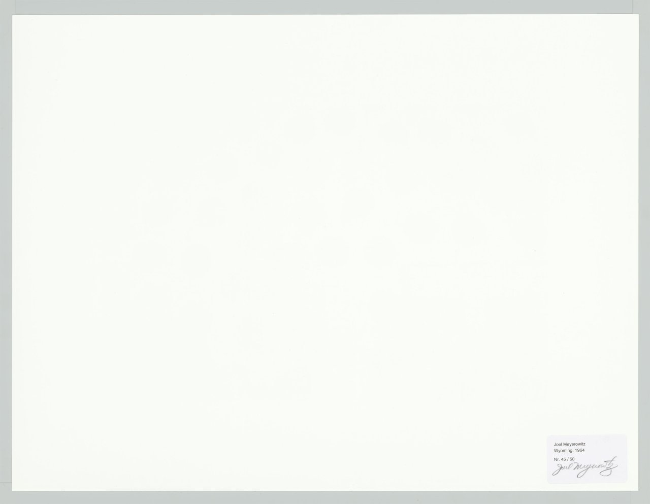 Auf diesem Bild ist das folgende Kunstwerk zu sehen: Joel Meyerowitz. Wyoming. 1964.