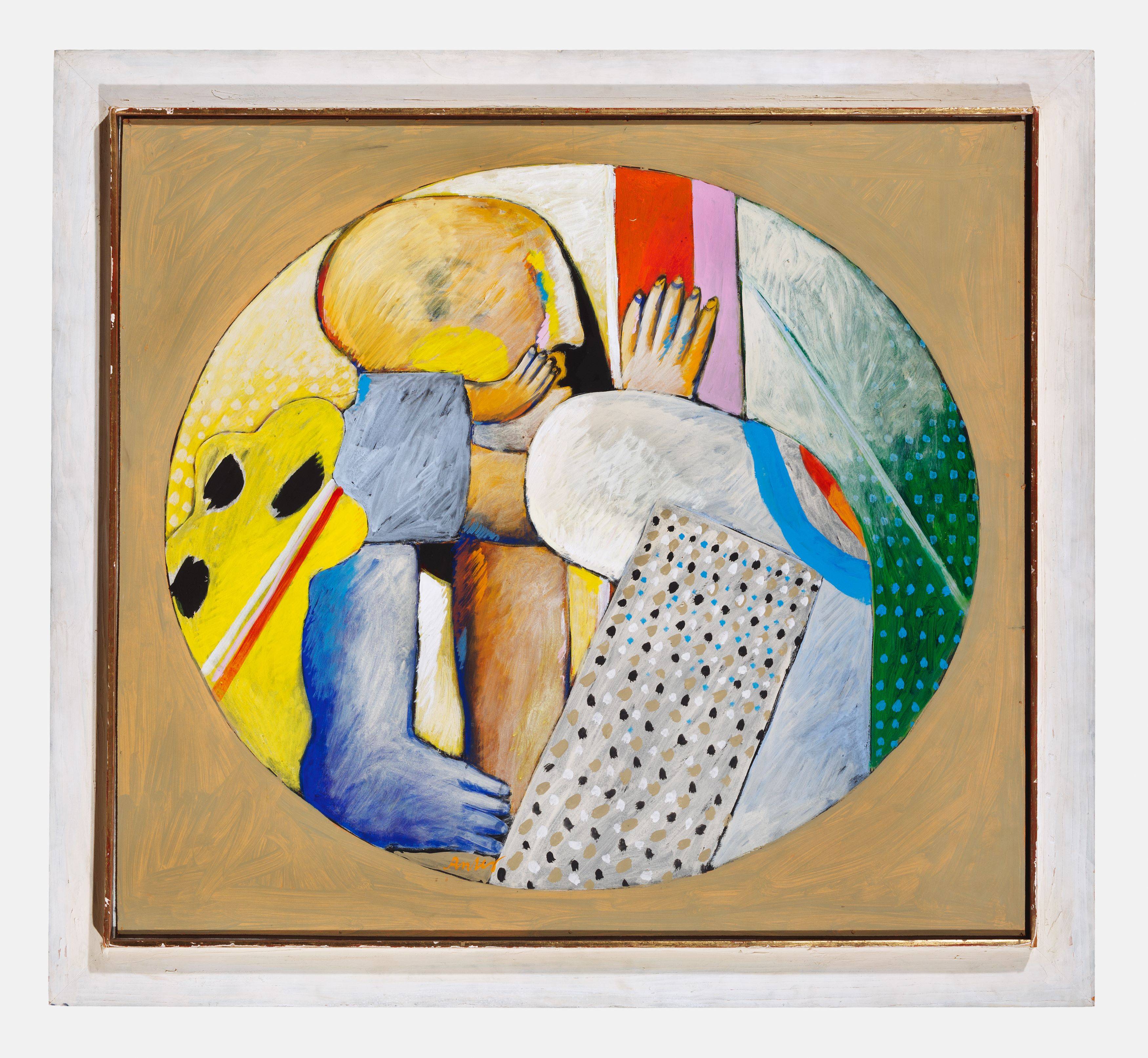 Auf diesem Bild ist das folgende Kunstwerk zu sehen: Horst Antes. „Stilleben (oval)“. 1965.