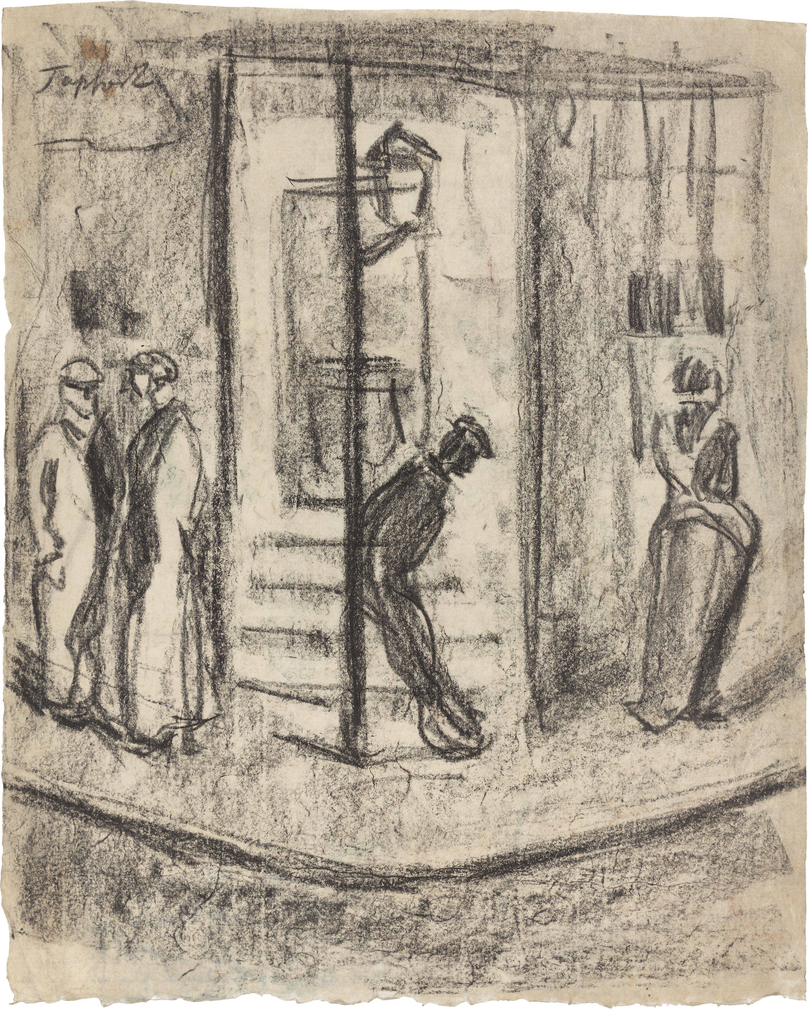 This picture shows the following artwork: Georg Tappert. ”Nächtliche Straße”. 1911.