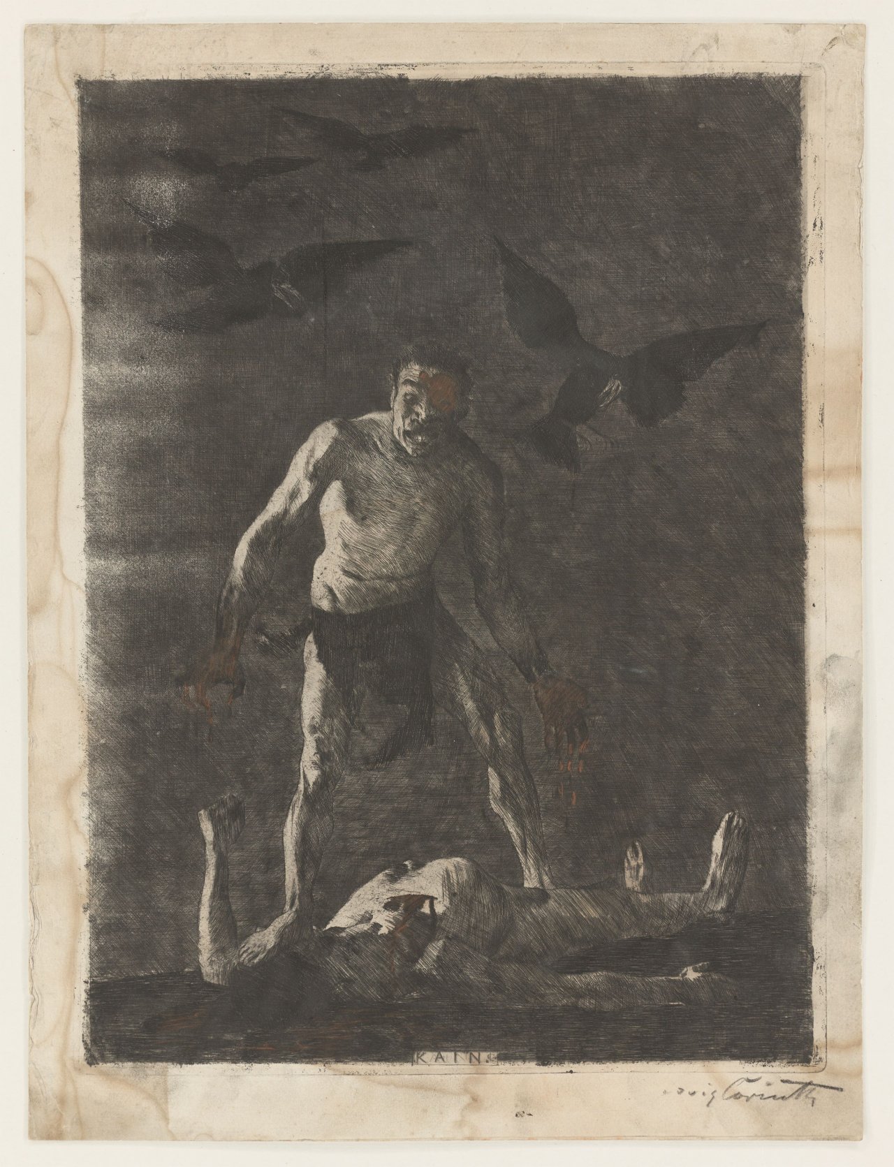 Auf diesem Bild ist das folgende Kunstwerk zu sehen: Lovis Corinth. „Kain“. 1895.