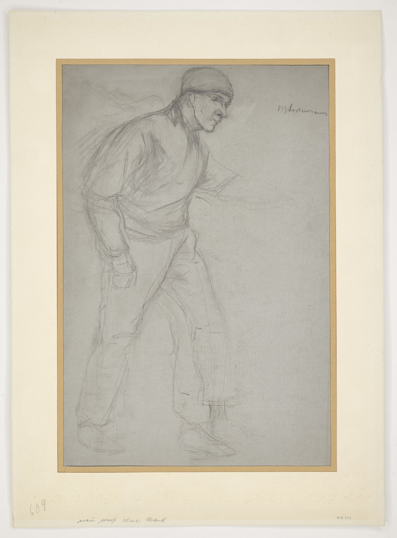 This picture shows the following artwork: Max Liebermann. Untitled (Walking peasant). Circa 1894-96.