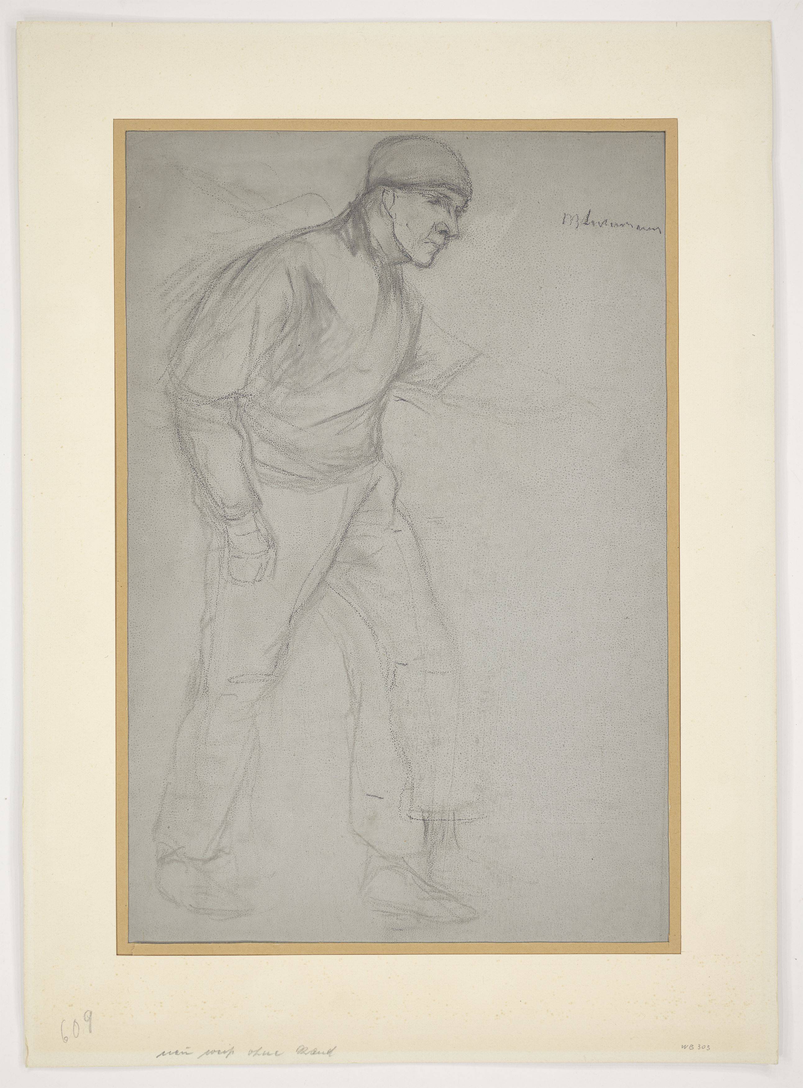 This picture shows the following artwork: Max Liebermann. Untitled (Walking peasant). Circa 1894-96.