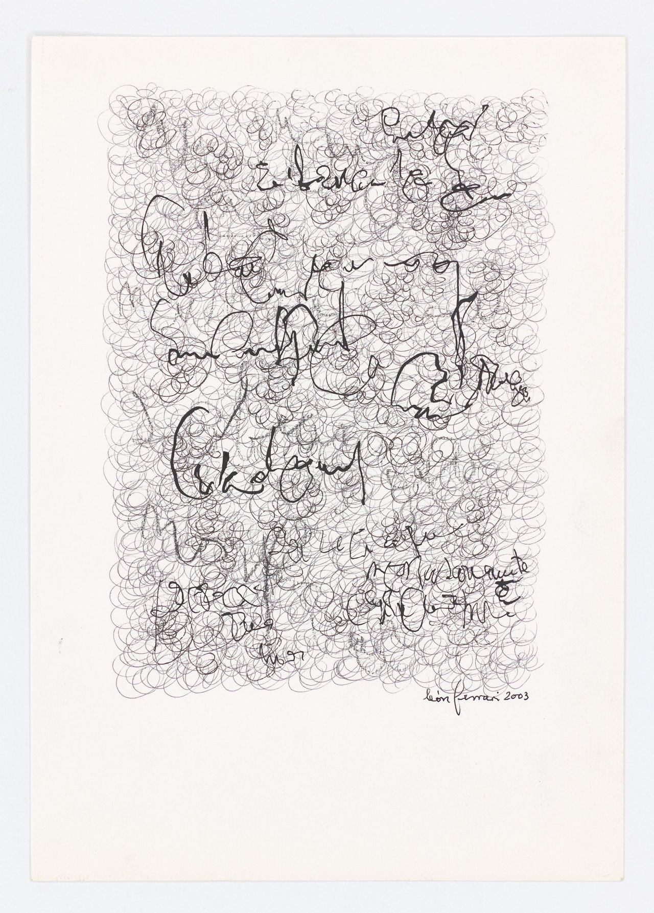 Auf diesem Bild ist das folgende Kunstwerk zu sehen: León Ferrari. Ohne Titel. 2003.