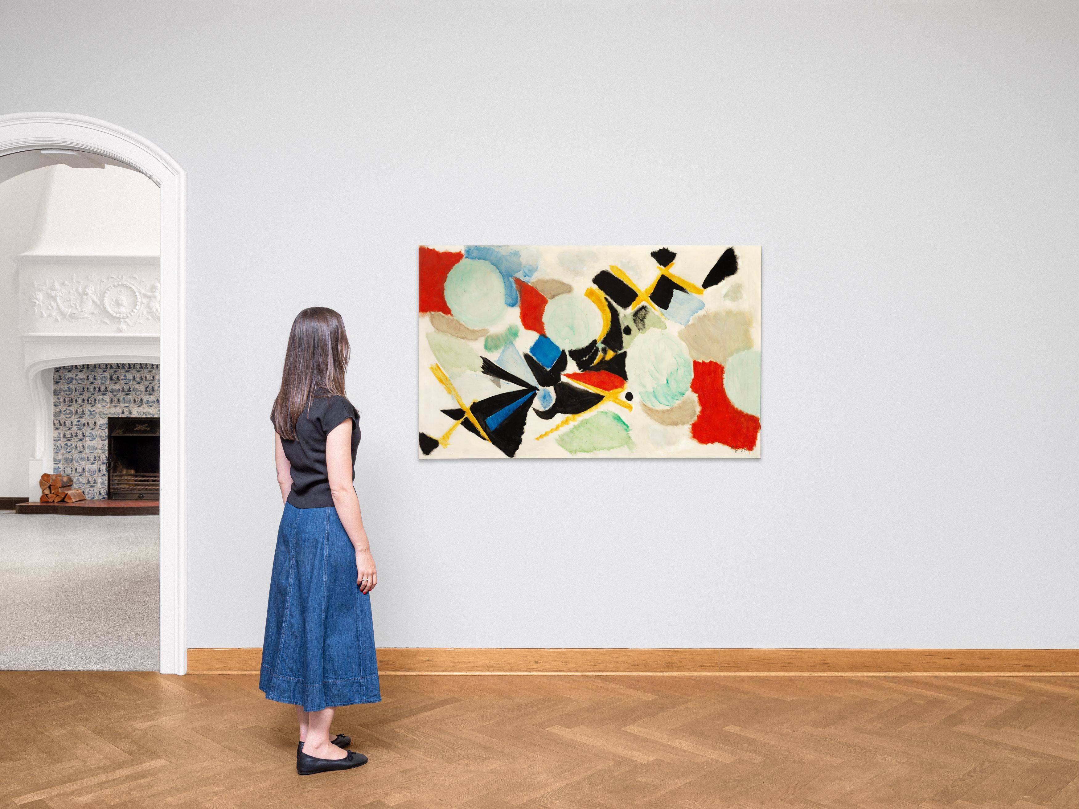 Auf diesem Bild ist das folgende Kunstwerk zu sehen: Ernst Wilhelm Nay. „In gelber Begleitung“. 1955.