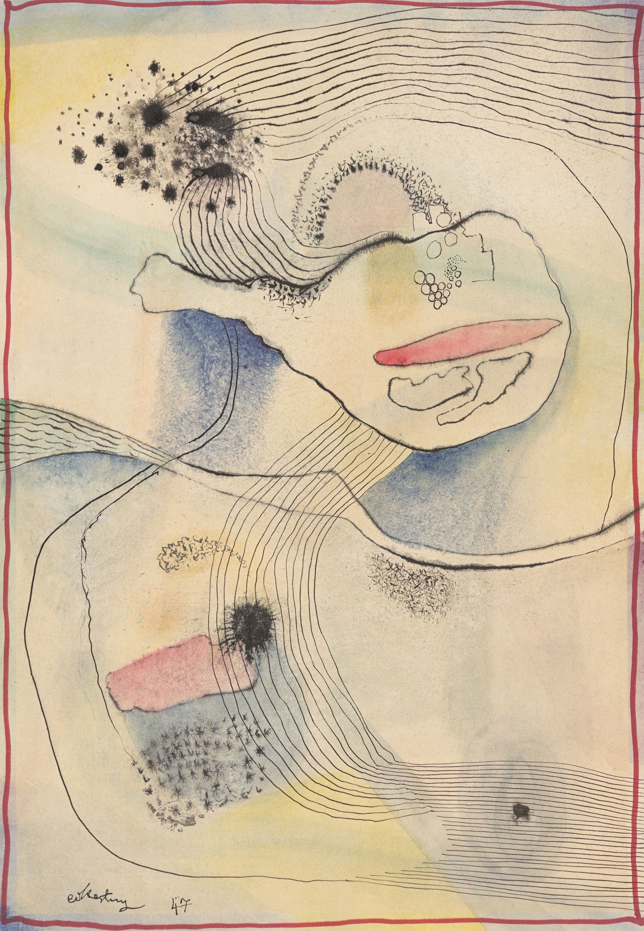 This picture shows the following artwork: Edmund Kesting. ”Taifun”. 1947.