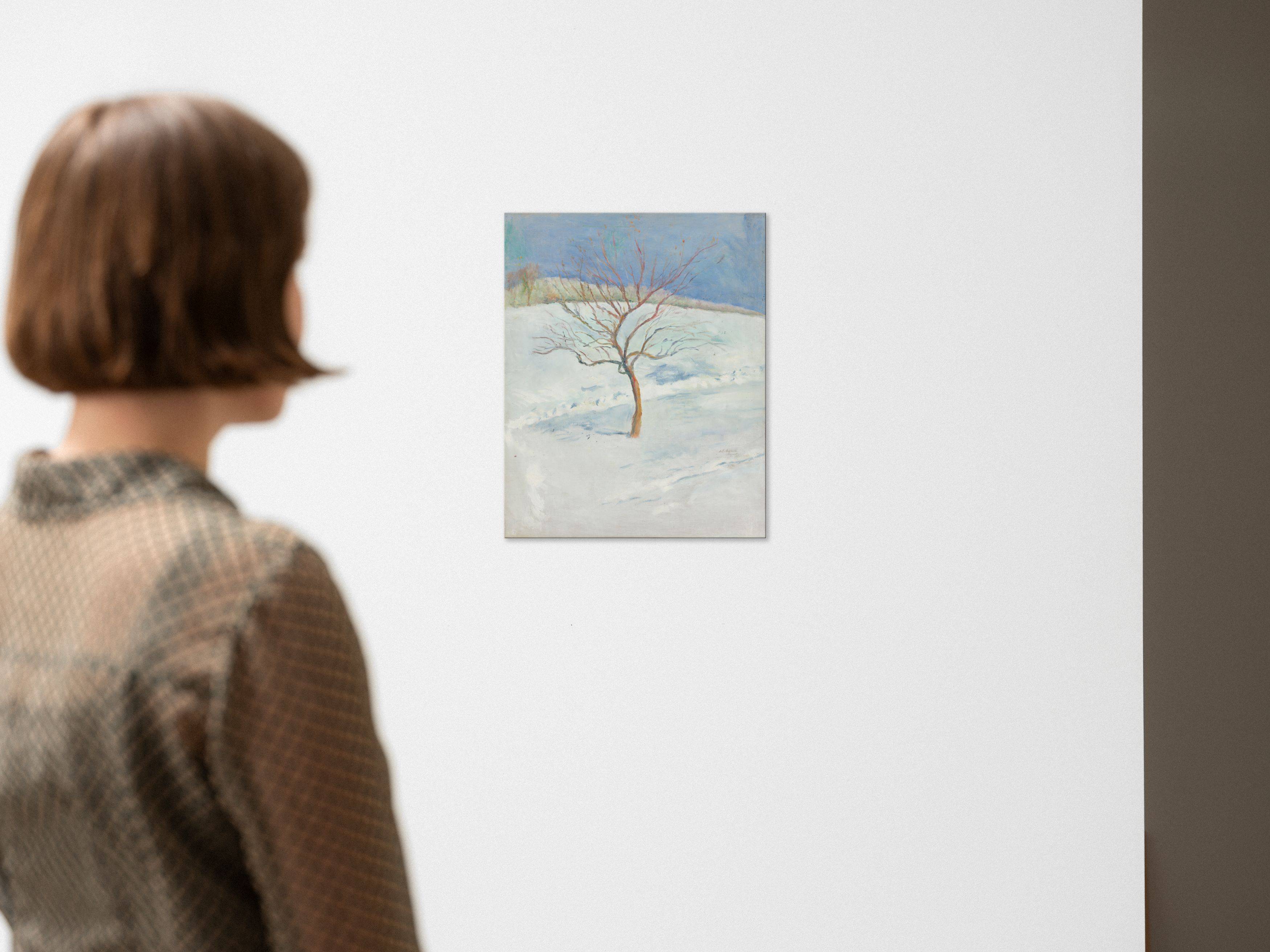 This picture shows the following artwork: August Macke. ”Baum in verschneiter Landschaft”. 1910.