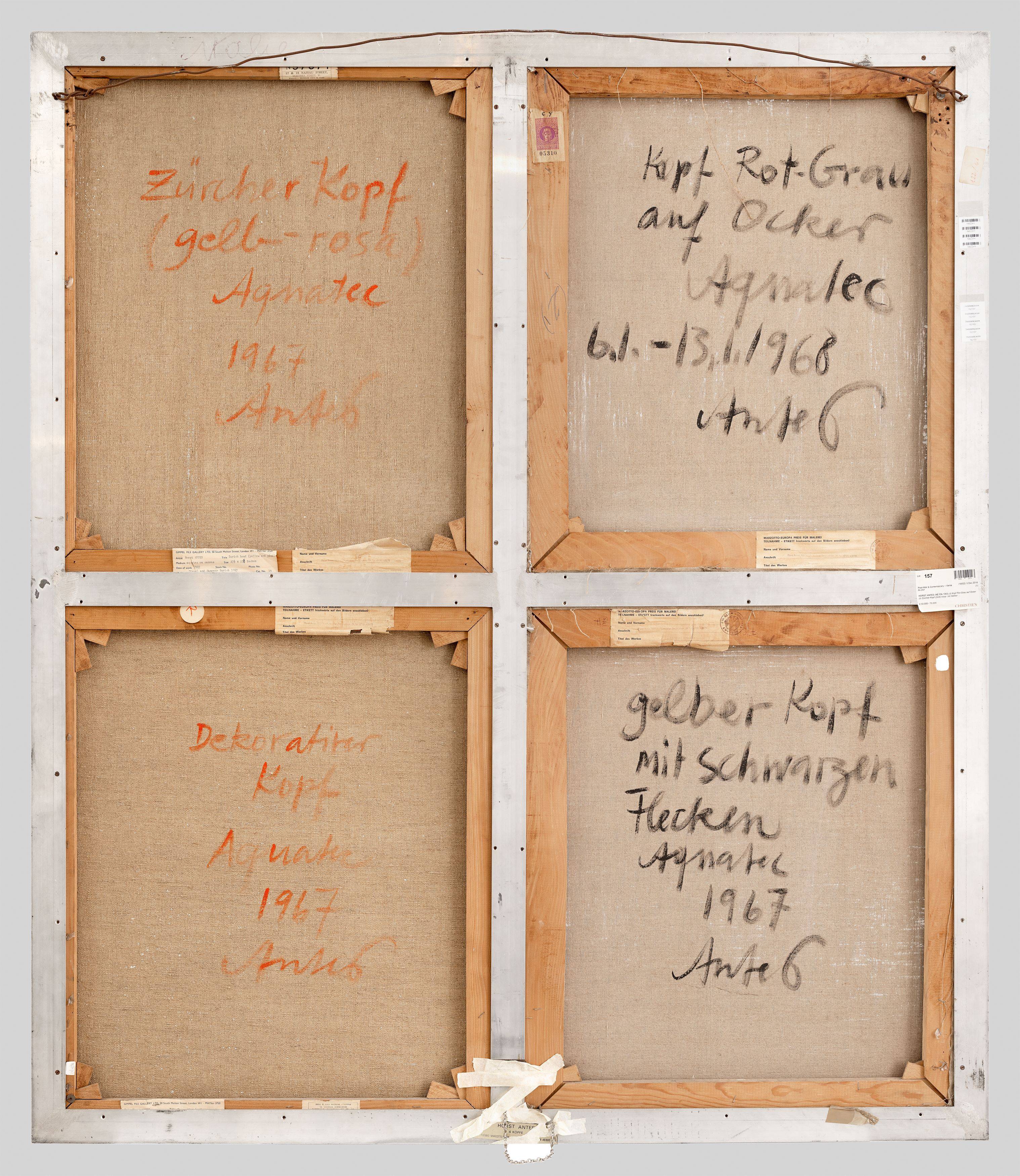 Auf diesem Bild ist das folgende Kunstwerk zu sehen: Horst Antes. „4 Köpfe“. 1967/68.