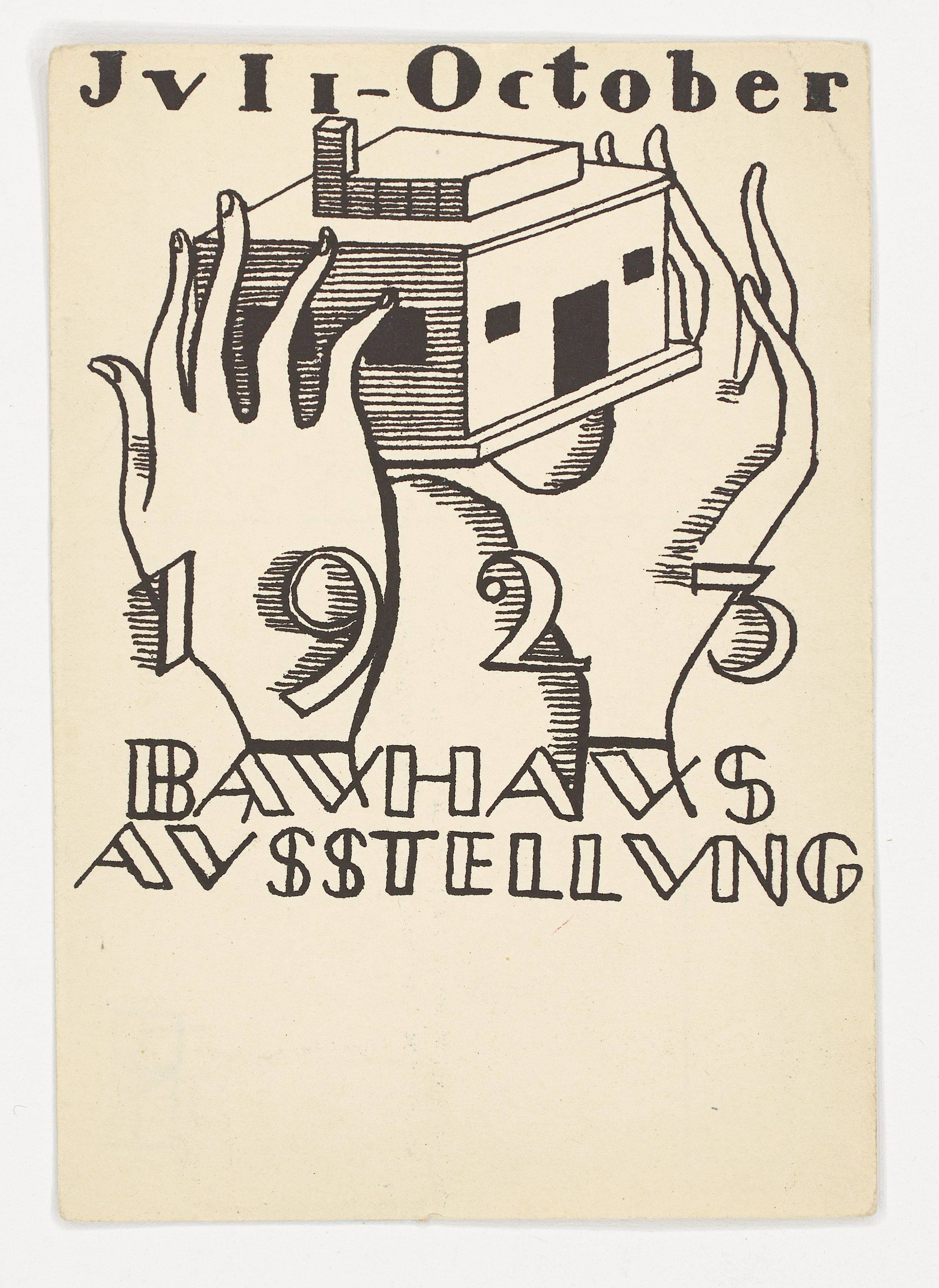 Auf diesem Bild ist das folgende Kunstwerk zu sehen: Gerhard Marcks. „Bauhauspostkarte“ (Karte zur Bauhaus Ausstellung Weimar 1923). 1923.